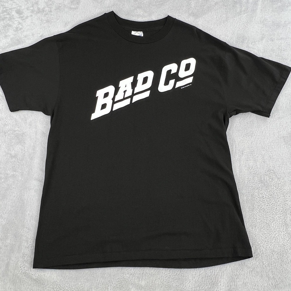 Vintage Bad Company 1988 Band T Shirt XL Black Hanes Single Stitch USA Made Rock